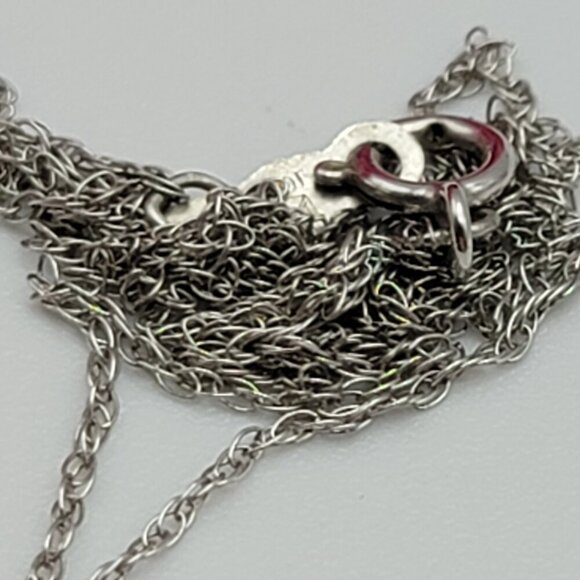 Vtg. JWBR 10K Yellow And White Gold Diamond Infinity Pendant Necklace 18" Signed - Picture 10 of 12